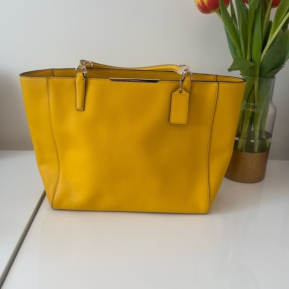 Coach Handbags - NWT COACH Yellow Leather Tote Bag